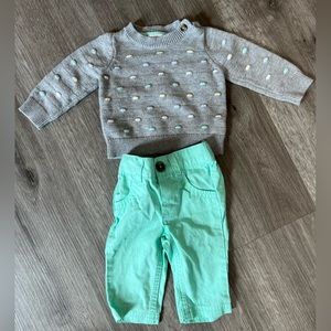 Cat and Jack NB baby boy dress outfit.